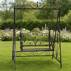 Bruine vintage schommelbank van ijzer – 145 × 205 cm